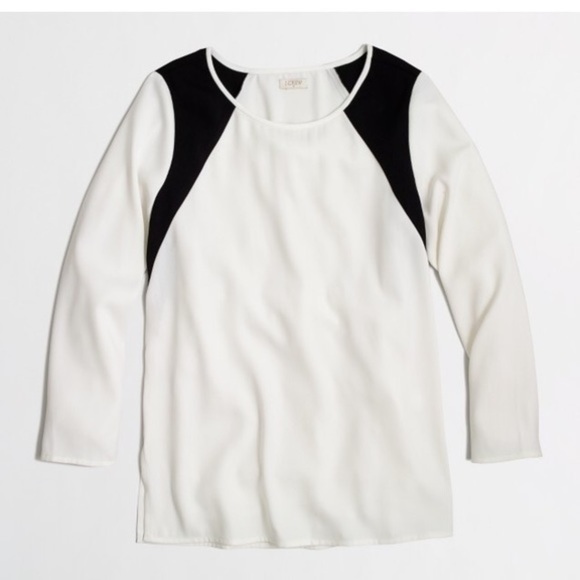 J. Crew Tops - J Crew color block long sleeve blouse Sz 0 Sm